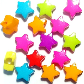 Plastové korálky hvězdička 13x13,7mm"20670"30ks/bal